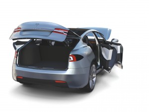 tesla model s 2016 silver with interior 3D Model