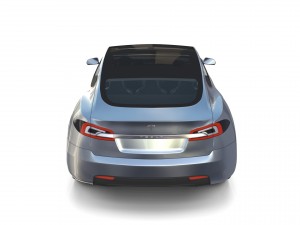 tesla model s 2016 silver with interior 3D Model