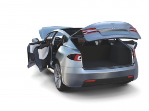 tesla model s 2016 silver with interior 3D Model