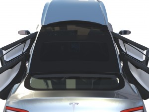 tesla model s 2016 silver with interior 3D Model