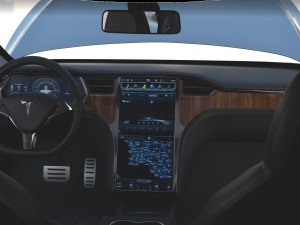 tesla model s 2016 silver with interior and chassis model 3Dモデル