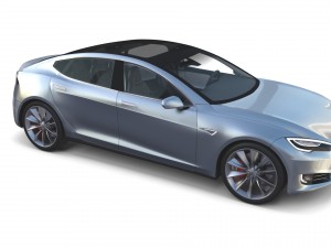 tesla model s 2016 silver with interior and chassis model 3Dモデル
