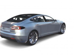 tesla model s 2016 silver with interior and chassis model 3Dモデル