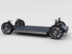 tesla model s 2016 silver with interior and chassis model 3Dモデル