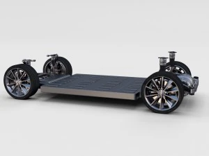 tesla model s 2016 silver with interior and chassis model 3D Model