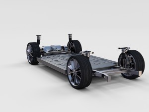 tesla model s 2016 silver with interior and chassis model 3Dモデル