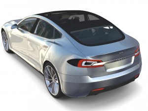 tesla model s 2016 silver with interior and chassis model 3Dモデル