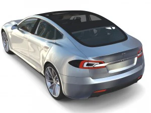 tesla model s 2016 silver with interior and chassis model 3D Model