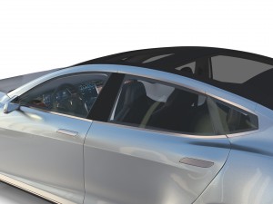 tesla model s 2016 silver with interior and chassis model 3Dモデル