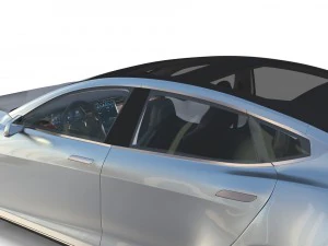 tesla model s 2016 silver with interior and chassis model 3D Model
