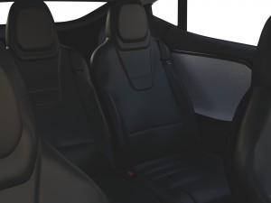 tesla model s 2016 silver with interior and chassis model 3Dモデル