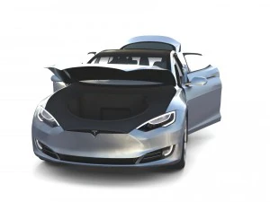 tesla model s 2016 silver with interior and chassis model 3D Model