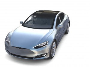 tesla model s 2016 silver with interior and chassis model 3Dモデル