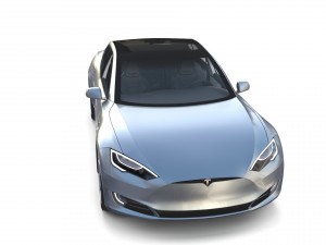 tesla model s 2016 silver with interior and chassis model 3Dモデル
