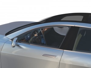 tesla model s 2016 silver with interior and chassis model 3Dモデル