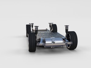tesla model s 2016 silver with interior and chassis model 3Dモデル