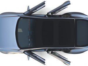 tesla model s 2016 silver with interior and chassis model 3Dモデル