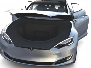 tesla model s 2016 silver with interior and chassis model 3Dモデル