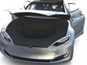 tesla model s 2016 silver with interior and chassis model 3D Model