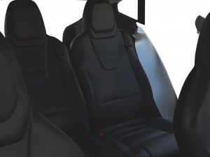 tesla model s 2016 silver with interior and chassis model 3Dモデル
