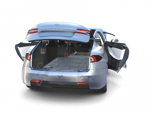 tesla model s 2016 silver with interior and chassis model 3Dモデル