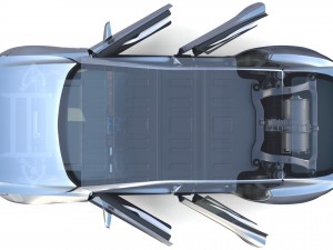 tesla model s 2016 silver with interior and chassis model 3Dモデル
