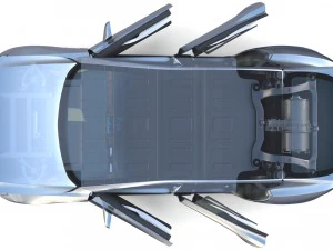 tesla model s 2016 silver with interior and chassis model 3D Model