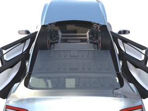 tesla model s 2016 silver with interior and chassis model 3Dモデル