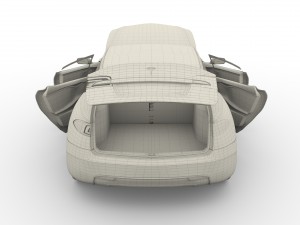 tesla model s 2016 silver with interior and chassis model 3Dモデル