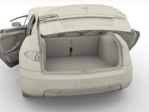 tesla model s 2016 silver with interior and chassis model 3D Model