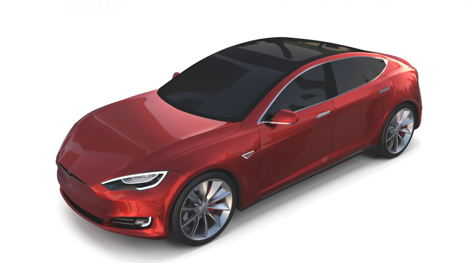 tesla model s 2016 red 3D Model .c4d .max .obj .3ds .fbx .stl .blend 