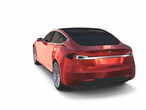 tesla model s 2016 red 3D 모델