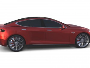 tesla model s 2016 red 3D 모델
