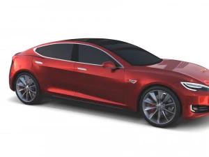 tesla model s 2016 red 3D Model