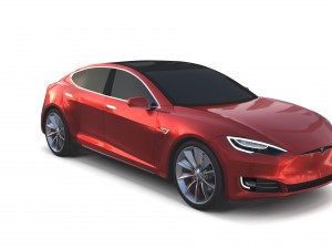 tesla model s 2016 red 3D 모델