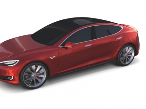 tesla model s 2016 red 3D 모델