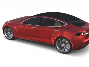 tesla model s 2016 red 3D 모델