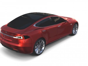 tesla model s 2016 red 3D 모델