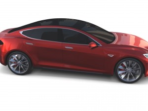 tesla model s 2016 red 3D 모델