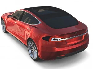 tesla model s 2016 red 3D Model