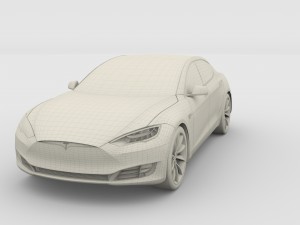 tesla model s 2016 red 3D 모델