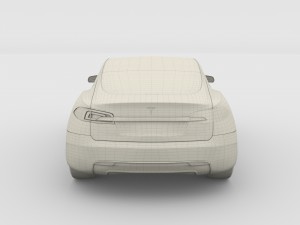 tesla model s 2016 red 3D 모델