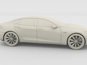 tesla model s 2016 red 3D 모델