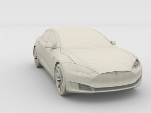 tesla model s 2016 red 3D 모델