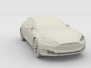 tesla model s 2016 red 3D Model