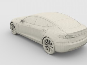tesla model s 2016 red 3D 모델