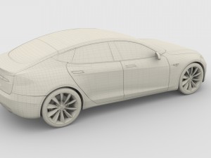 tesla model s 2016 red 3D 모델