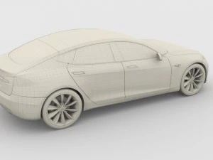 tesla model s 2016 red 3D Model