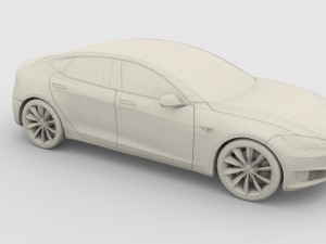 tesla model s 2016 red 3D 모델
