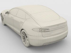 tesla model s 2016 red 3D Model